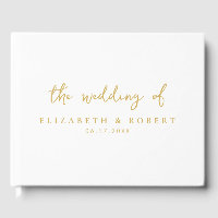 Einfache, elegante Script Sage White Gold Hochzeit