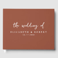 Einfache, elegante Script Terracotta Wedding