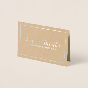 Einfache elegante Silver Foil Kraft Hochzeit Viele Folienkarte