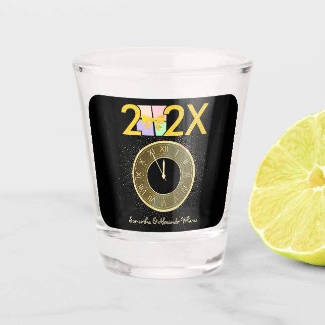 Einfache Elegante Silvester Geschenkboxen Bow Schnapsglas (Vorderseite)