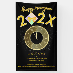 Einfache Elegante Silvester Geschenkboxen Willkomm Banner