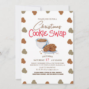 Einfache elegante Skript-Cookie-Tausch-Weihnachtsf Einladung