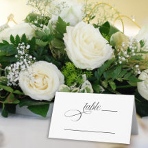Einfache elegante Skript-Hochzeitstisch-Nummer