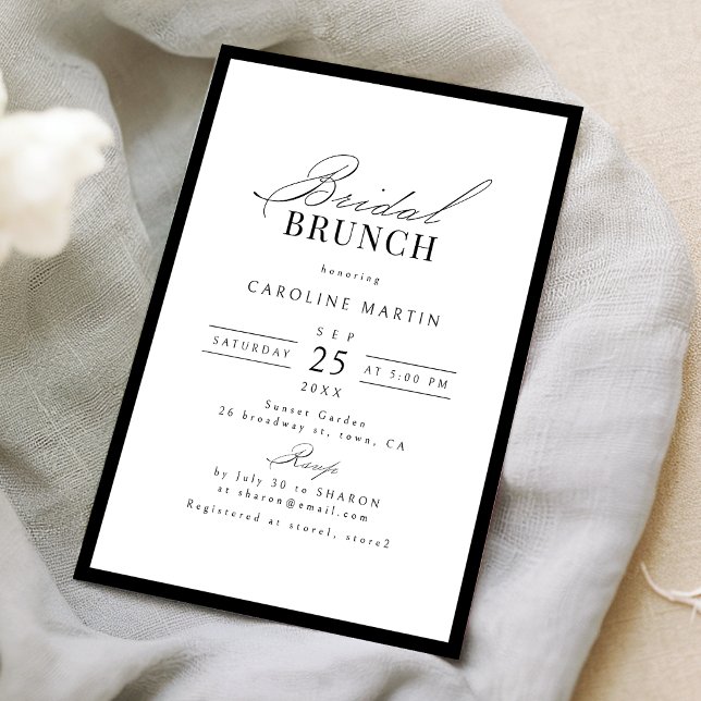 Einfache elegante Skript-Typografie Braut-Brunch Einladung (Simple Graceful Script Typography Bridal Brunch Invitation)