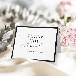 Einfache elegante Skript-Typografie-Hochzeit Dankeskarte