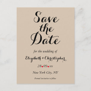 Einfache, elegante Skripte Rustikale Hochzeit Spei Postkarte