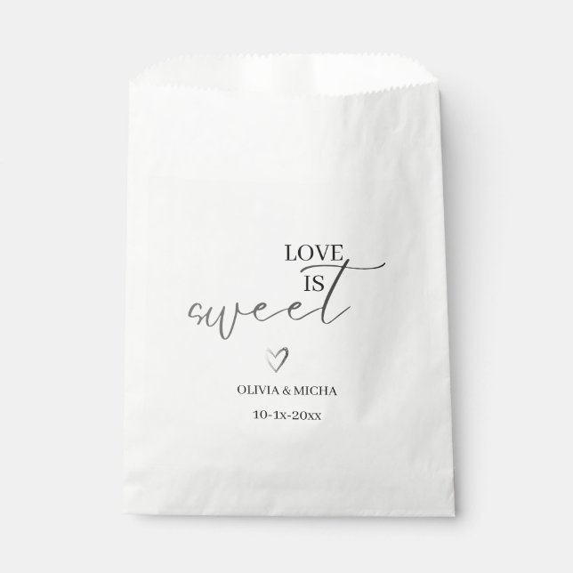 einfache, elegante Skriptsprache Liebe ist süße Ga Geschenktütchen (Vorderseite)