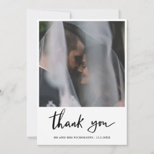 Einfache, elegante SkriptWedding Vielen Dank  Dankeskarte