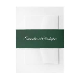 Einfache elegante Smaragdgrüne farbige Hochzeit Einladungsbanderole