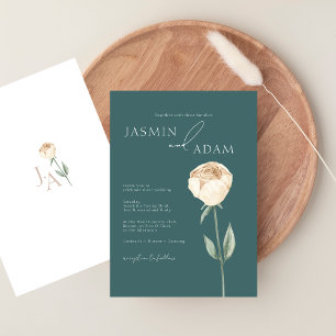 Einfache elegante smaragdgrüne Rosen-Blumenhochzei Einladung