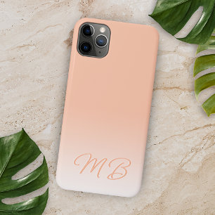 Einfache, elegante Soft Sunny Peach Monogram Case-Mate iPhone Hülle
