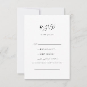 Einfache Elegante Song Request RSVP Card
