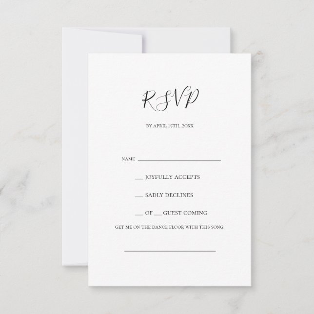 Einfache Elegante Song Request RSVP Card Karte (Vorderseite)