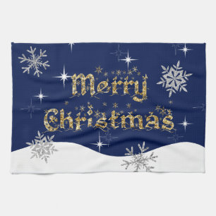 Einfache Elegante Sparkling Weihnachten Glitzer Sp Geschirrtuch