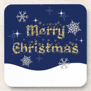 Einfache Elegante Sparkling Weihnachten Glitzer Sp Getränkeuntersetzer