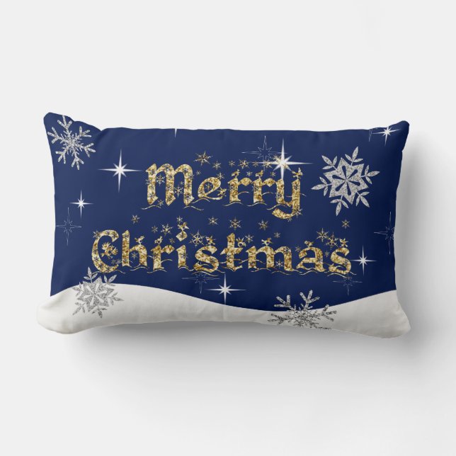 Einfache Elegante Sparkling Weihnachten Glitzer Sp Lendenkissen (Vorderseite)