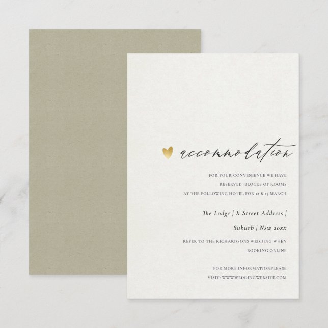 EINFACHE ELEGANTE SQ KRAFT TYPOGRAPHIE Unterkunft Einladung (Vorne/Hinten)