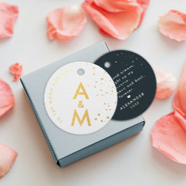 Einfache Elegante Stars Sky Liebe Couple Monogram Geschenkanhänger