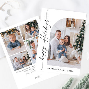 Einfache Elegante Stylische 5 FOTO Weihnachtsgrüße Feiertagskarte