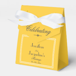 Einfache elegante Sunshine Yellow Script Name Wedd Geschenkschachtel