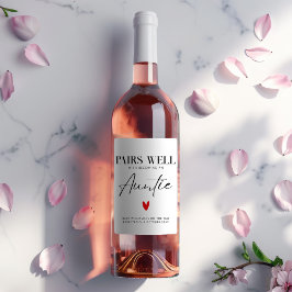 Einfache Elegante Tante Schwangerschaft Ankündigun Weinetikett