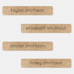 Einfache Elegante Taupe Fügen Sie Ihren Namen Klei Etiketten