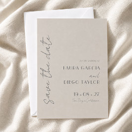Einfache Elegante Taupe Hochzeit Save The Date