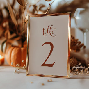 Einfache Elegante Taupe Parco Tassino Tischnummer