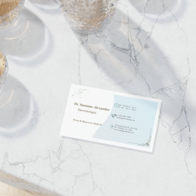 Einfache elegante Terminkarte für Dermatologen Visitenkarte (Von Creator hochgeladen)