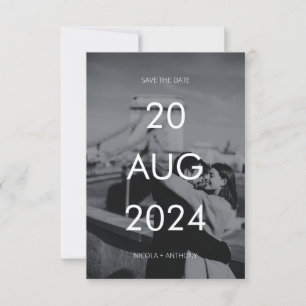 Einfache, elegante Text- und Foto-Hochzeit speiche Einladung