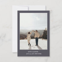 Einfache elegante Text- und Foto-Save-The-Date-Kar