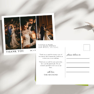 Einfache, elegante Texte und Foto Hochzeit Vielen Postkarte