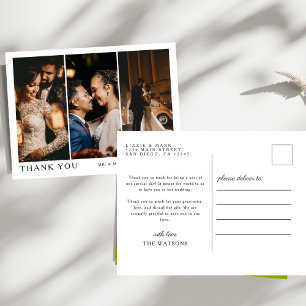 Einfache, elegante Texte und Foto Hochzeit Vielen Postkarte