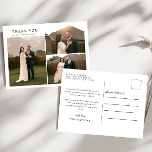 Einfache, elegante Texte und Foto Hochzeit Vielen  Postkarte