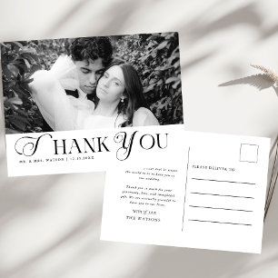 Einfache, elegante Texte und Foto Hochzeit Vielen Postkarte
