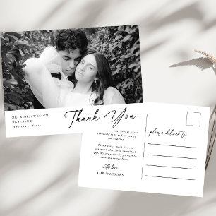 Einfache, elegante Texte und Foto Hochzeit Vielen  Postkarte