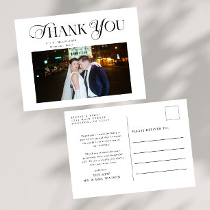 Einfache, elegante Texte und Foto Hochzeit Vielen  Postkarte