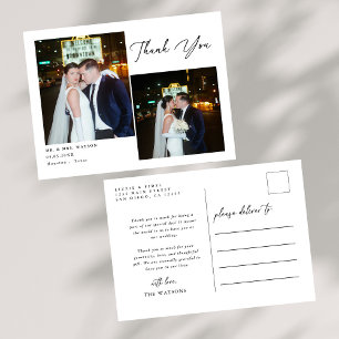 Einfache, elegante Texte und Foto Hochzeit Vielen  Postkarte