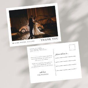 Einfache, elegante Texte und Foto Hochzeit Vielen Postkarte