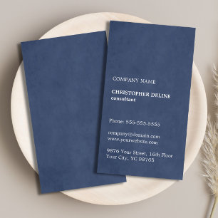 Einfache elegante Textur Blau Berater Visitenkarte
