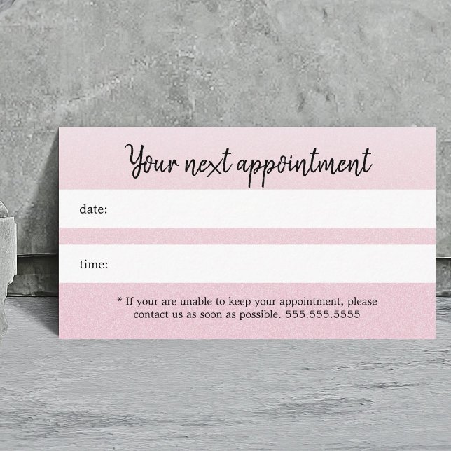 Einfache elegante Textur Rosa Schönheit Ernennung Terminkarte (Von Creator hochgeladen)