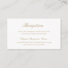 Einfache elegante traditionelle Hochzeit mit Gold Begleitkarte