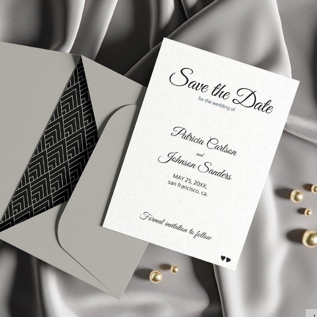 Einfache, elegante traditionelle Hochzeit Save The Date (Von Creator hochgeladen)