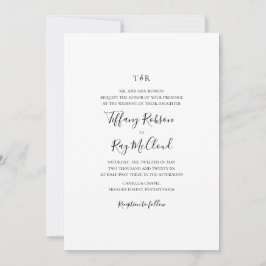 Einfache Elegante Traditionelle Monogramm-Hochzeit Einladung