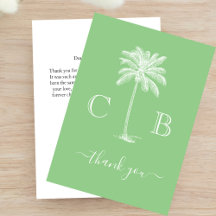 Einfache Elegante Tropical Palm Monogram Wedding