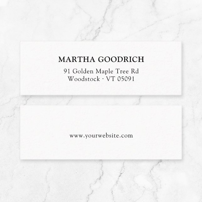 Einfache Elegante Typografie 12 Mini Visitenkarte (Timeless Quiet Luxury Mini Business Card - Classic Elegant Typography Small Business Stationary.)
