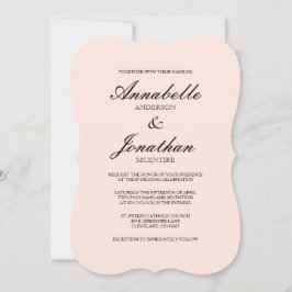 Einfache elegante Typografie - Blush Wedding Einla Einladung