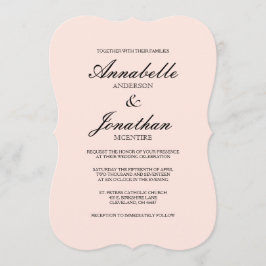 Einfache elegante Typografie - Blush Wedding Einla Einladung