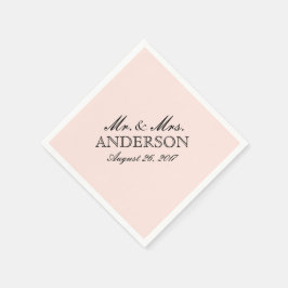 Einfache elegante Typografie Blush Wedding Napkin Serviette