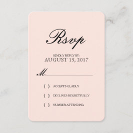Einfache elegante Typografie erröten Hochzeit UAWG RSVP Karte